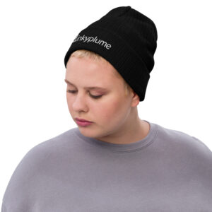 inkyplume Recycled Cuffed Beanie (4 Colors White Logo)