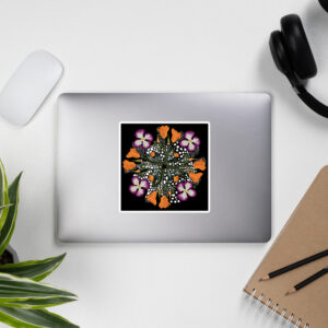 Humboldt Wildflowers Mandala Bubble-Free Stickers