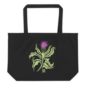 Thistle Large Organic Cotton Tote Bag (Black)