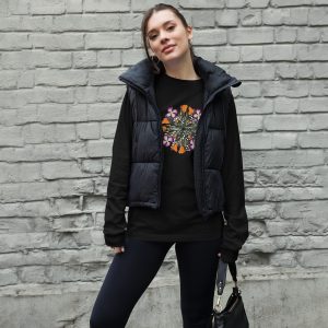 Humboldt Wildflowers Mandala – Unisex Long Sleeve Tee (Black)