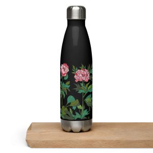 Peony Power - Leak-Proof Insulated Stainless Steel Water Bottle (White & Black)