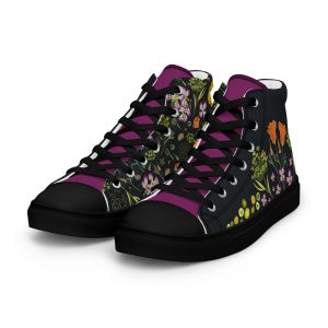 Humboldt Wildflowers (Magenta Tongues) - High top canvas shoes