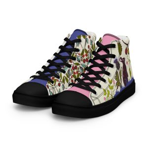 Rabbit’s Raspberry Rendezvous (Two Toned Tongues) - Women’s high top canvas shoes